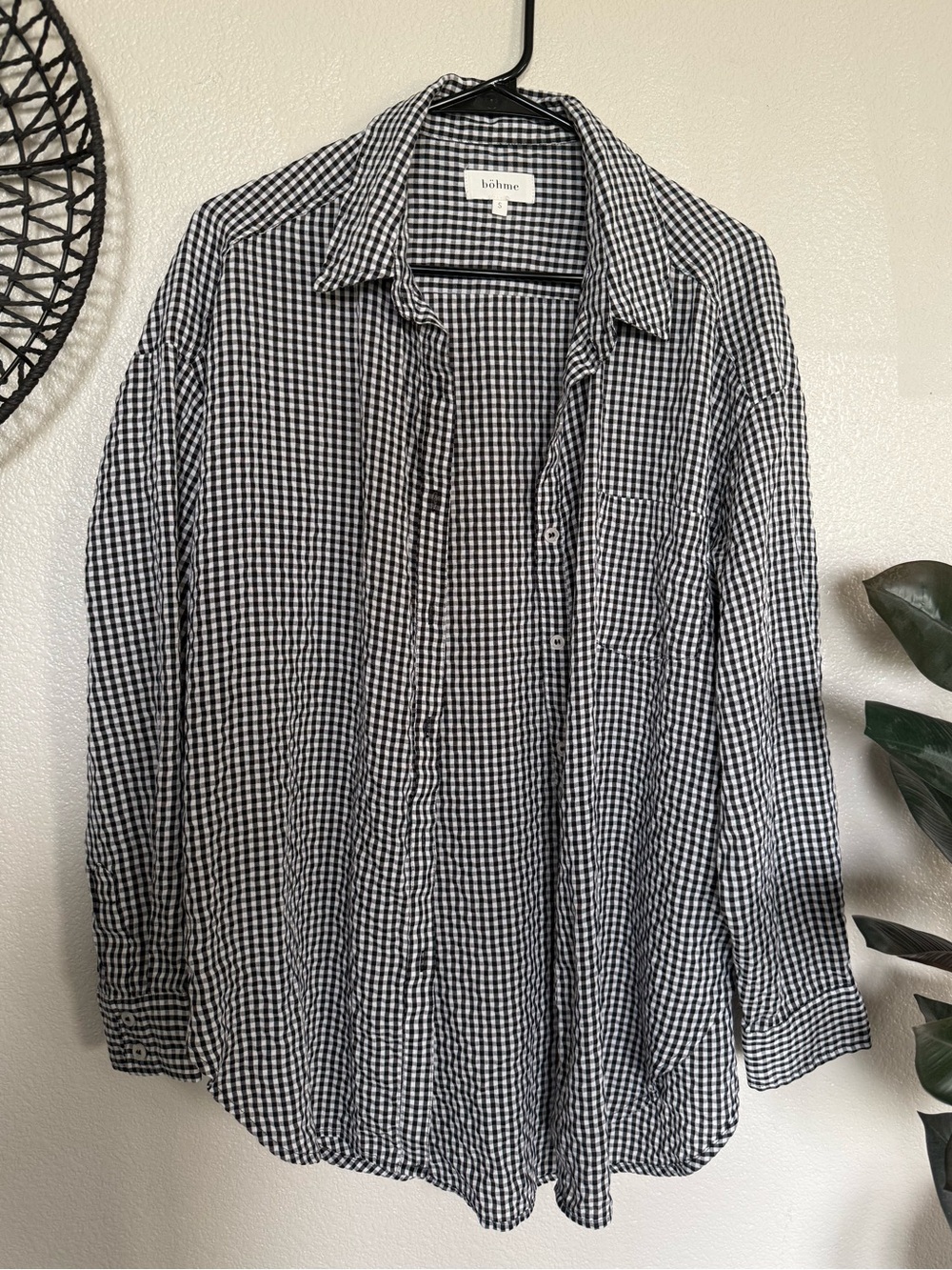 bohme Black & White Gingham Button-Down Shirt